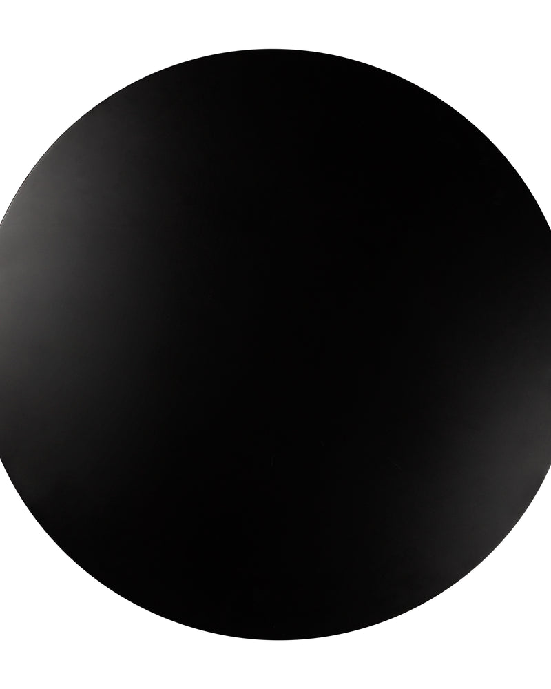 Classical Black Round Coffee Table Solid Wood Base