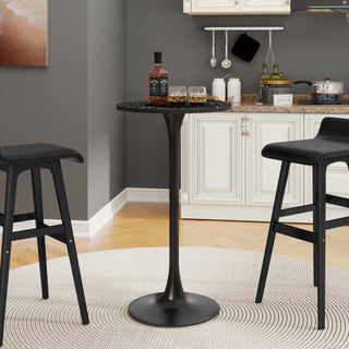 Black Modern Round Pub Table Bar Table