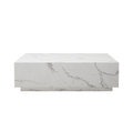 Faux Marble Solid Block Rectangular Coffee Table