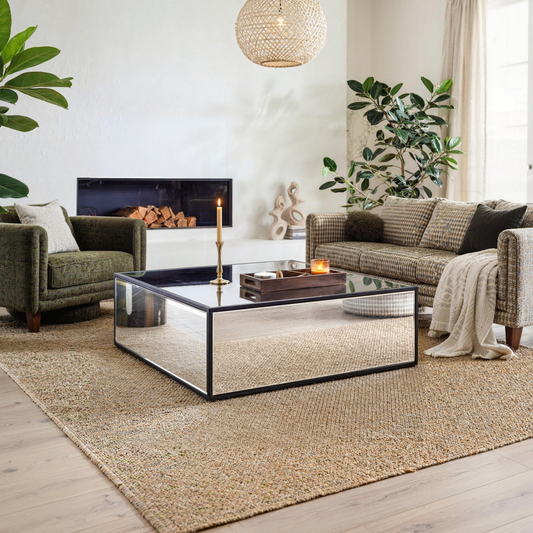 Modern Rectangular Mirrored Coffee Table