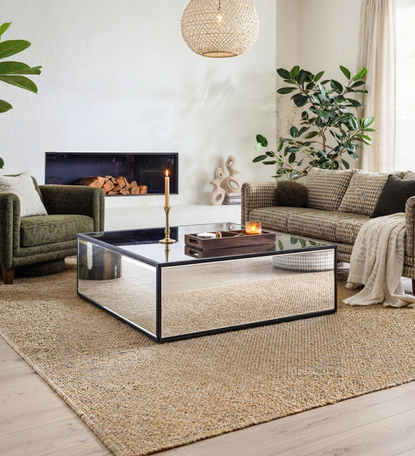 Modern Rectangular Mirrored Coffee Table