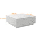 White Faux Marble Square Coffee Table