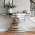 Modern Mirrored Tiered Console Table Entryway Table