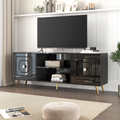 SHYFOY Modern TV Stand Black Media Console With Drawers
