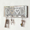 GOOD Mirrored Key Holder with Crystal Hooks, Sparkly Silver Mirror Wall Decor