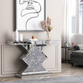 Long Accent Narrow Table, Glass Sofa Table Foyer Table for Living Room Hallway Entrance