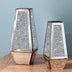 Crushed Diamond Mirrored Vases Set of 2, Silver Glass Flower Vases