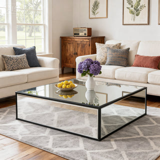 Modern Rectangular Mirrored Coffee Table