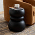 Black Concrete Side Table Unique Sculptural End Table, 19” Tall Handmade Cement Accent Table
