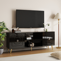 SHYFOY Modern TV Stand Black Media Console With Drawers