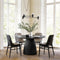 Black Round Dining Table Modern Round Dining Table with Fluted Pedestal Base