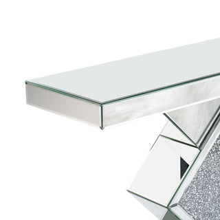 SHYFOY Crushed Diamond Mirrored Console Table