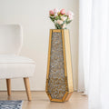 Gold Crushed Diamond Mirror Vase Large Crystal Flower Vases