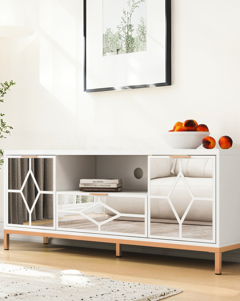 SHYFOY  Modern Wood TV Stand Media Console