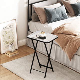 Sleek Glass Mirrored Side Table with Metal Leg