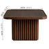 Square Wood Pedestal Coffee Table with Fluted Base