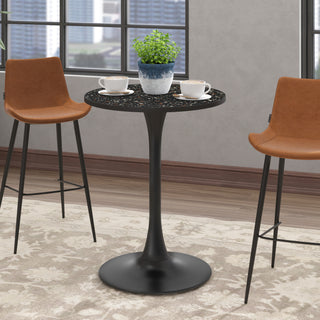 Black Round Bar Table Metal Base Dining Table