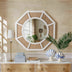 Large Rattan Mirror for Wall Decor Boho White Frame Wood
