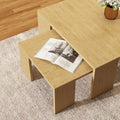 Square Coffee Table, Solid Ash Wood Coffee Table Accent Table for Living Room