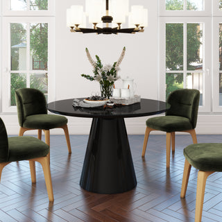 Black Modern High Glossy Round Dining Table