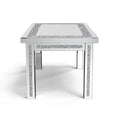 SHYFOY Rectangle Mirror Glass Dining Table with 4 Legs
