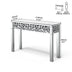 Glam Mirrored Entryway Table Console Table with Crystal Frame