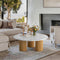 Modern Round Coffee Table with White Faux Marble Top