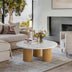 Modern Round Coffee Table with White Faux Marble Top