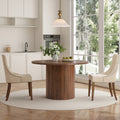 Walnut Brown Round Kitchen Table Solid Wood Dining Table