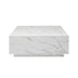 White Faux Marble Square Coffee Table