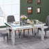 SHYFOY Rectangle Mirror Glass Dining Table with 4 Legs