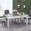 SHYFOY Rectangle Mirror Glass Dining Table with 4 Legs