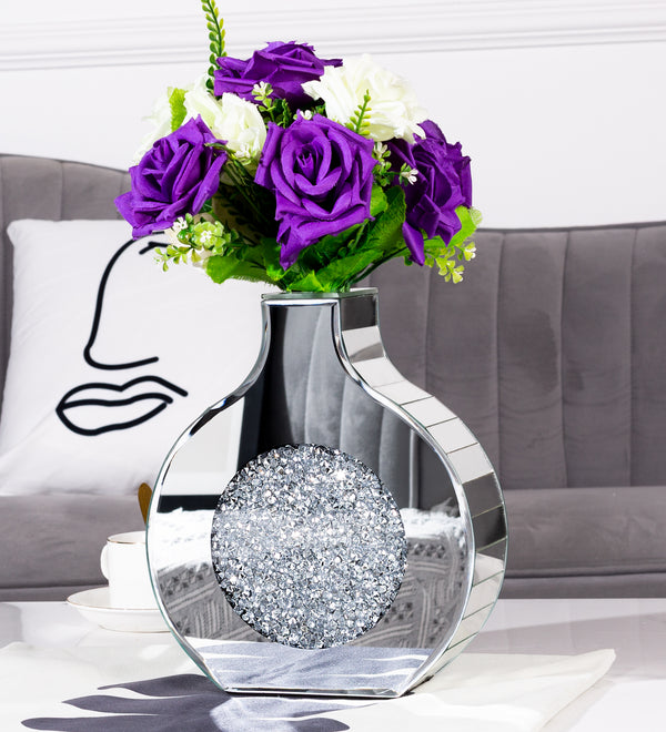 SHYFOY Silver Mirror Crystal Glass Decorative Vase Luxury Home Decoration
