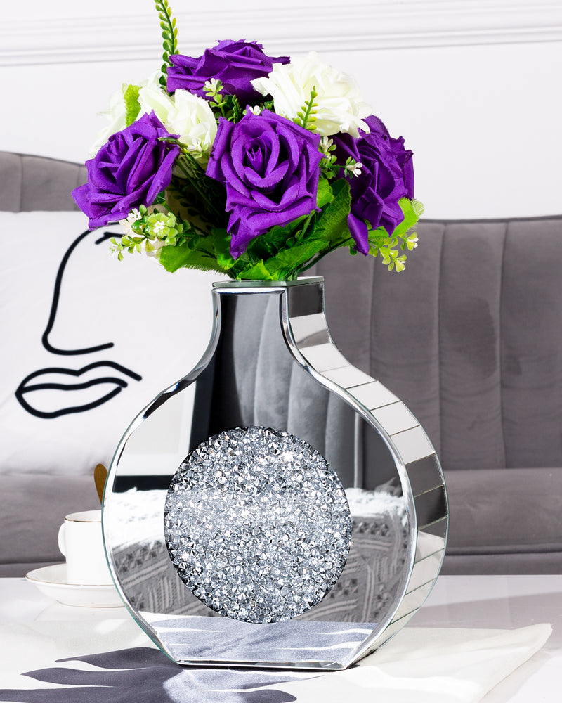 SHYFOY Silver Mirror Crystal Glass Decorative Vase Luxury Home Decoration