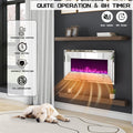 Riggleman Mirrored Wall Mounted Electric Fireplace with Remote Control