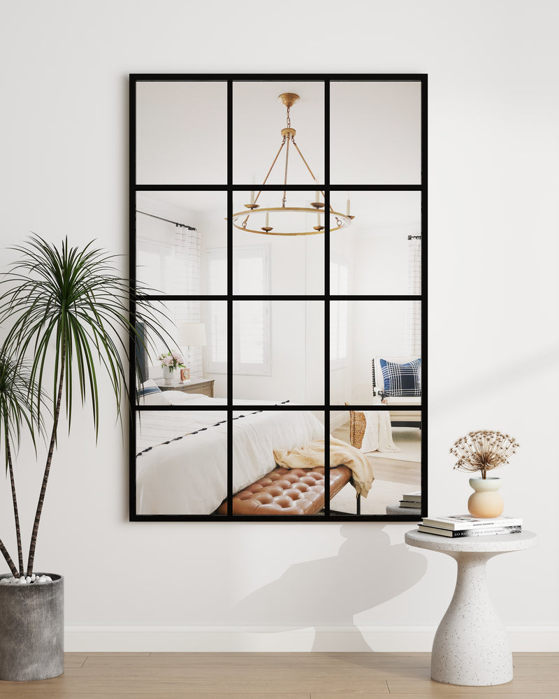 SHYFOY Antique Black Wall Mirror Metal Frame Accent Mirror