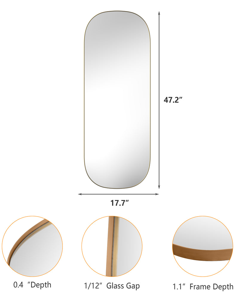 Oval Tall Mirror for Wall, Full Length Mirrors
