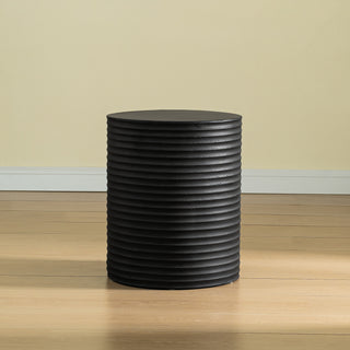 Black Modern Cylinder Side Table Minimalist Outdoor End Table
