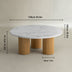Modern Round Coffee Table with White Faux Marble Top