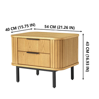 2-Drawer Nightstand Wood End Table