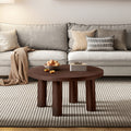 Modern Round Coffee Table with Solid Wood Legs – Stylish Centerpiece for Living Room