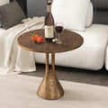 Antique Brass Round End Table