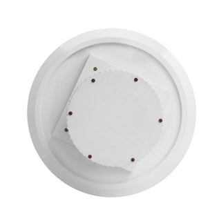 Modern Round Coffee Table, 35.4 inch White Drum Design