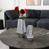Crushed Diamond Mirrored Vases Set of 2, Silver Glass Flower Vases