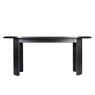 Black Modern Solid Wood Oval Dining Table