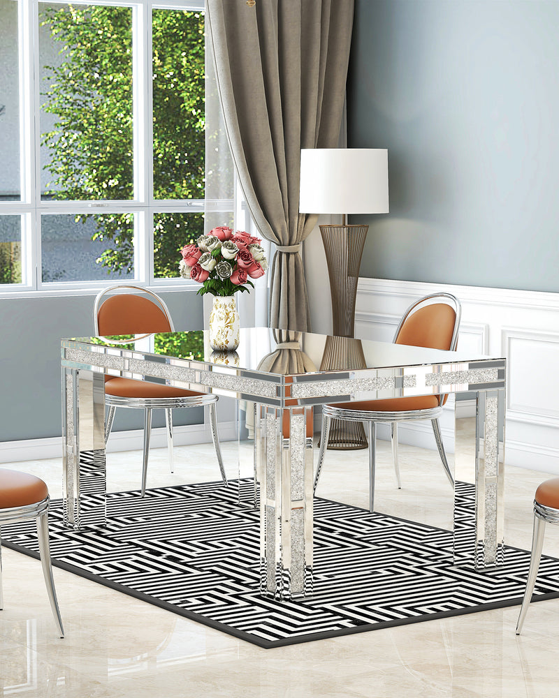 Rectangular Dining Table with Crushed Diamond
