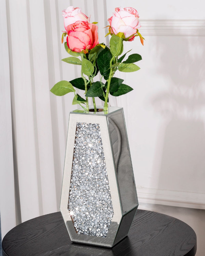 Flower Vase Crushed Diamond Vases for Decor Silver Mirror Vases for Centerpieces