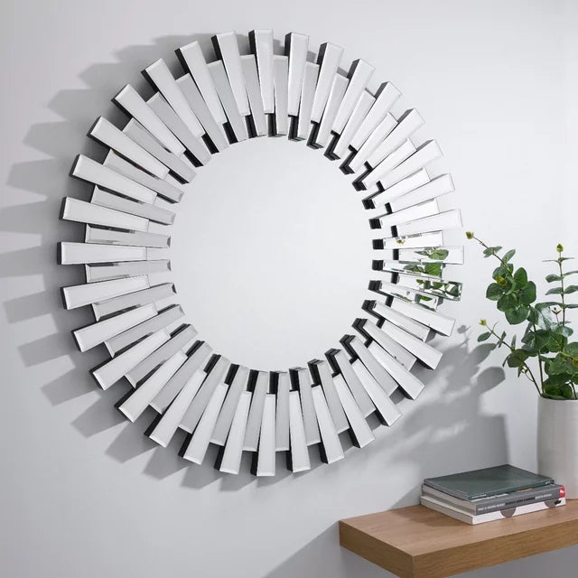 SHYFOY  Wall Mirrors Decorative Round Sunburst Mirror