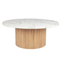 Modern Wood Coffee Table with Marble Top