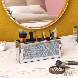 SHYFOY Crushed Diamond Three Compartments Deluxe Cosmetic Makeup Beauty Organizer